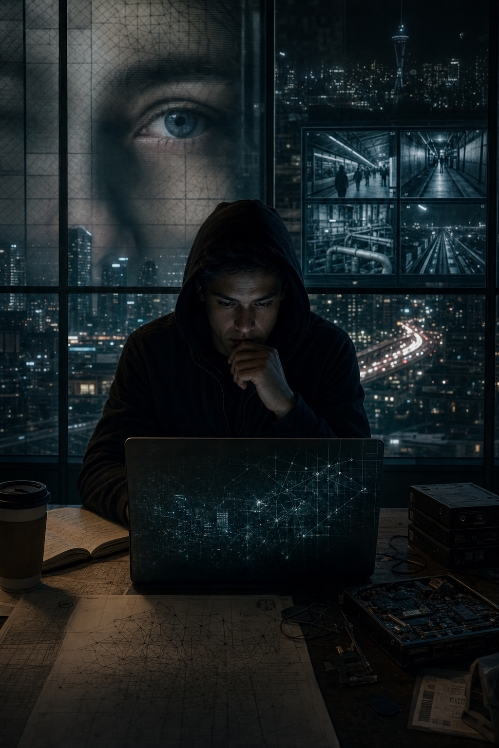 Cover image for A Complete Story Blueprint, a Hacker Fugitive Thriller blueprint.