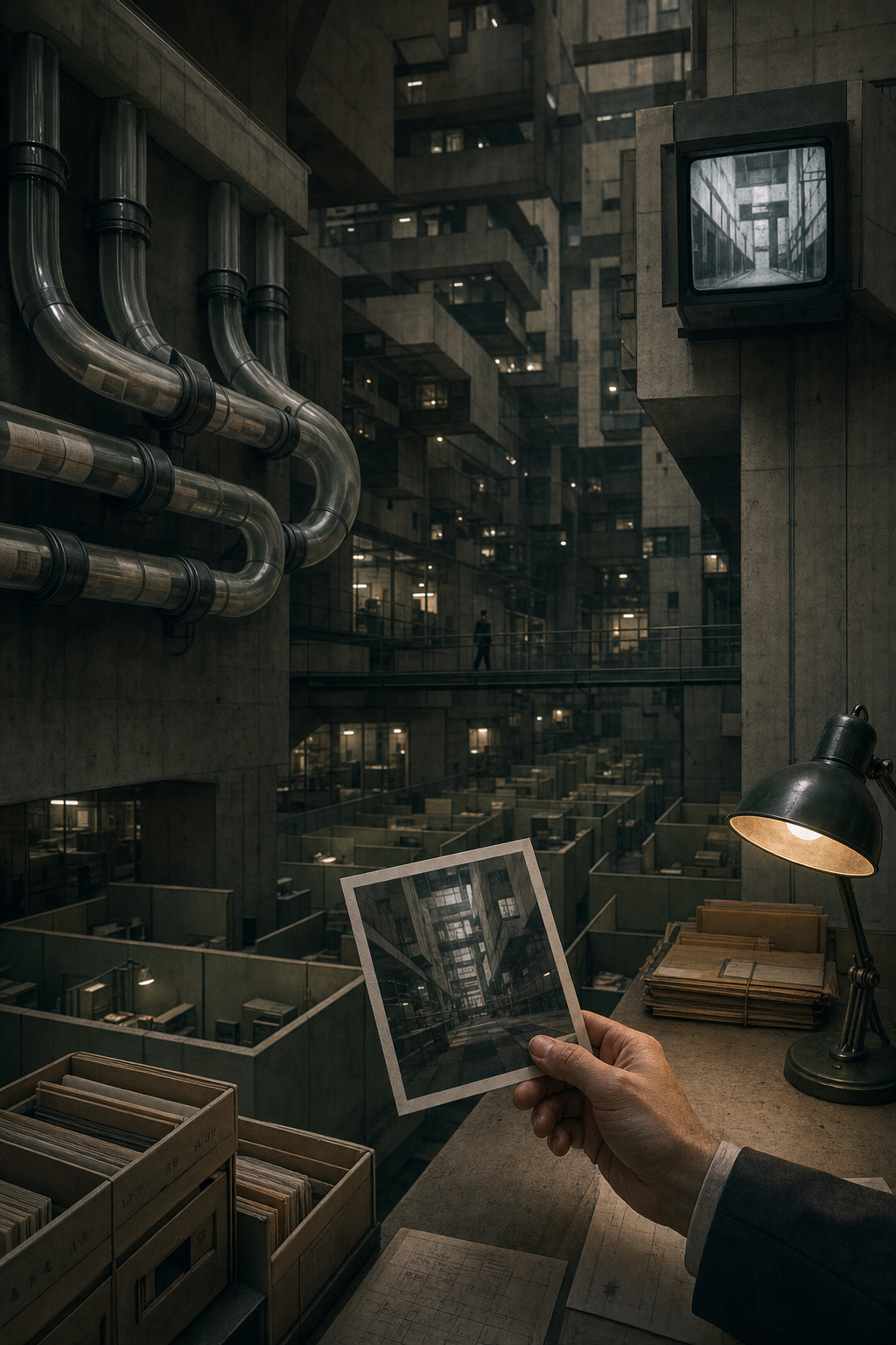 Cover image for TRUST THE DISCREPANCIES, a Office Memory Dystopia blueprint.