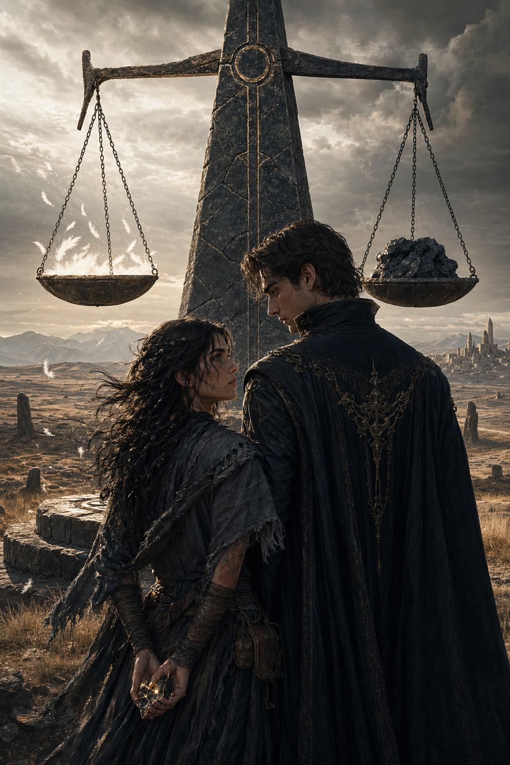 Cover image for THE WEIGHT OF THE EDGE, a Romantasy blueprint.